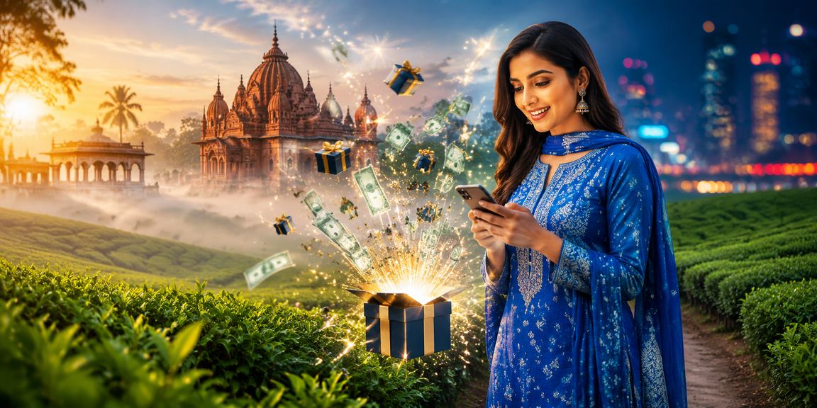 বাংলাদেশে সালোয়ার কামিজ পরা মহিলা মোবাইল ক্যাসিনো প্ল্যাটফর্ম ব্যবহার করছেন